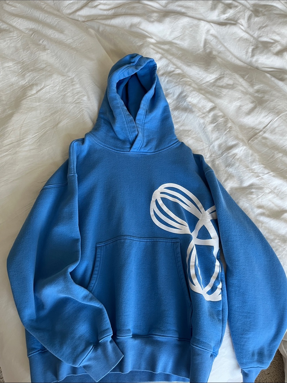 Aritzia TNA Sweatfleece Blue Hoodie with Graphic Size M